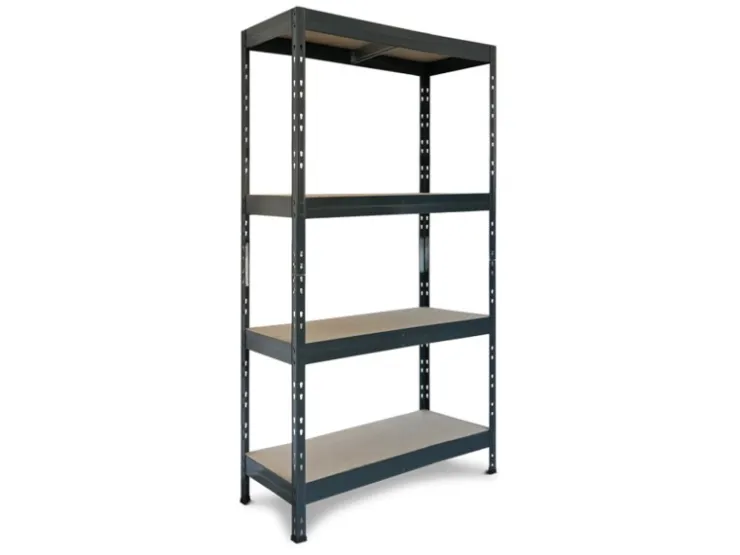 AR Shelving Rivet Schwerlastregal 180 x 90 x 60 cm 4 Böden Anthrazit FSC®* Holzregale