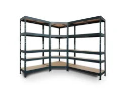 AR Shelving Rivet Set 180 x 180 x 210 x 45 cm mit 5 HDF-Böden Anthrazit* Holzregale|Eckregale