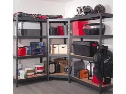 AR Shelving Rivet Set 180 x 180 x 210 x 45 cm mit 5 HDF-Böden Anthrazit* Holzregale|Eckregale