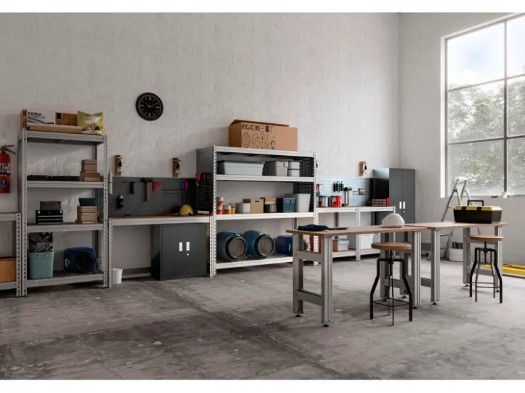 AR Shelving Schwerlast-Steckregal Bullrack Rivet Verzinkt 200 x 100 x 60 cm FSC®* Metallregale|Schwerlastregal