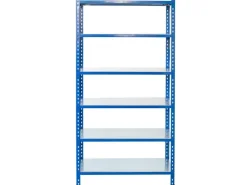 AR Shelving Steckregal Blau & Verzinkt 250 x 80 x 40 cm 6 Böden 180 kg
