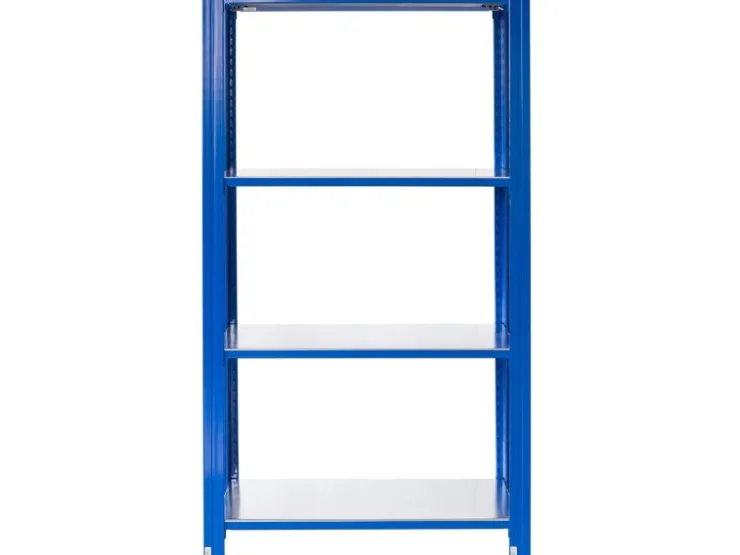 AR Shelving T Profile Steckregal Blau & Verzinkt 250x100x30 cm 4 Böden 180 kg