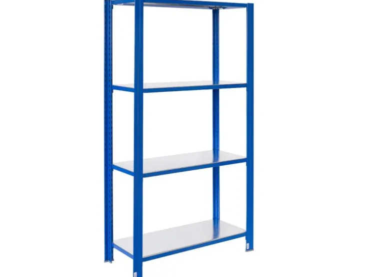 AR Shelving T Profile Steckregal Blau & Verzinkt 250x100x30 cm 4 Böden 180 kg