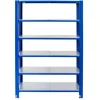 AR Shelving T Profile Steckregal Blau & Verzinkt 250x120x50 cm 6 Böden 180 kg