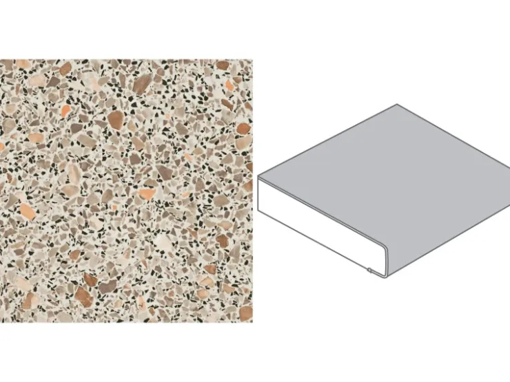 Arbeitsplatte 60 cm x 3,9 cm Meterware* Mosaik