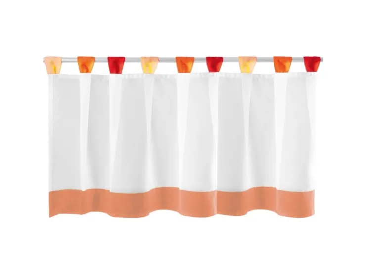 Arsvita Bistrogardine mit Schlaufen 150 cm x 45 cm Orange Rot* Vitrinen