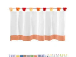 Arsvita Bistrogardine mit Schlaufen 150 cm x 45 cm Orange Rot* Vitrinen