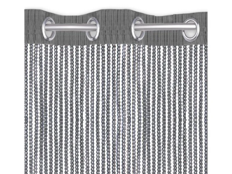Arsvita Fadenvorhang Fadengardine Gardine Vorhang Metall-Optik 140 cm x 250 cm Ösen* Türvorhänge