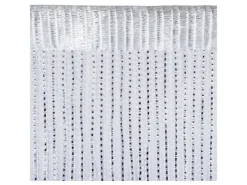 Arsvita Fadenvorhang Fadengardine Gardine Vorhang Metall-Optik 140 cm x 250 cm Stangendurchzug Weiß