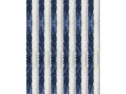 Arsvita Flauschvorhang Flauschgardine Vorhang 100 cm x 200 cm Unistreifen Dunkelblau Weiß* Türvorhänge