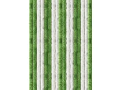 Arsvita Flauschvorhang Flauschgardine Vorhang 100 cm x 200 cm Unistreifen Grün Weiß