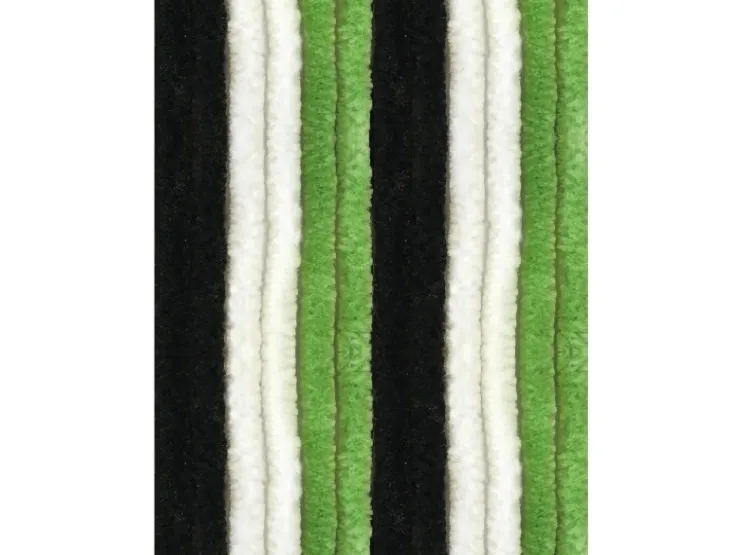 Arsvita Flauschvorhang Flauschgardine Vorhang 140 cm x 200 cm Unistreifen Schwarz Grün Weiß