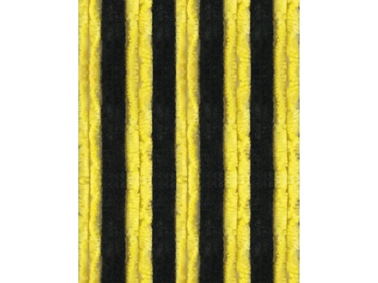 Arsvita Flauschvorhang Flauschgardine Vorhang 90 cm x 220 cm Unistreifen Schwarz Gelb