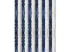 Arsvita Flauschvorhang Flauschgardine Vorhang 56 cm x 185 cm Unistreifen Dunkelblau Weiß