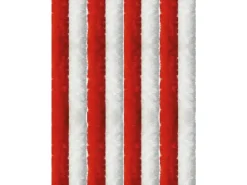 Arsvita Flauschvorhang Flauschgardine Vorhang 100 cm x 220 cm Unistreifen Rot Weiß
