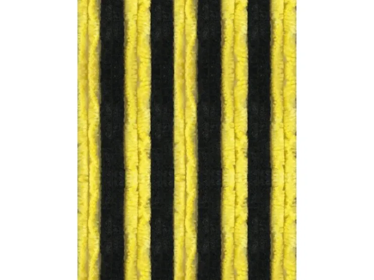 Arsvita Flauschvorhang Flauschgardine Vorhang 100 cm x 200 cm Unistreifen Schwarz Gelb* Türvorhänge