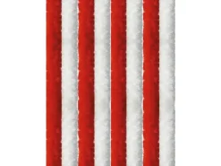 Arsvita Flauschvorhang Flauschgardine Vorhang 120 cm x 200 cm Unistreifen Rot Weiß