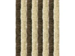 Arsvita Flauschvorhang Flauschgardine Vorhang 90 cm x 200 cm Unistreifen Beige Braun