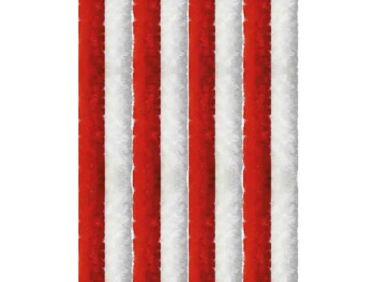 Arsvita Flauschvorhang Flauschgardine Vorhang 56 cm x 185 cm Unistreifen Rot Weiß