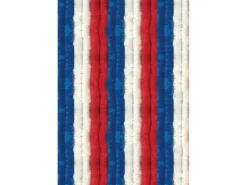 Arsvita Flauschvorhang Flauschgardine Vorhang 140 cm x 200 cm Unistreifen Rot Weiß Blau* Türvorhänge