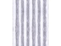 Arsvita Flauschvorhang Flauschgardine Vorhang 100 cm x 220 cm Unistreifen Hellgrau Weiß