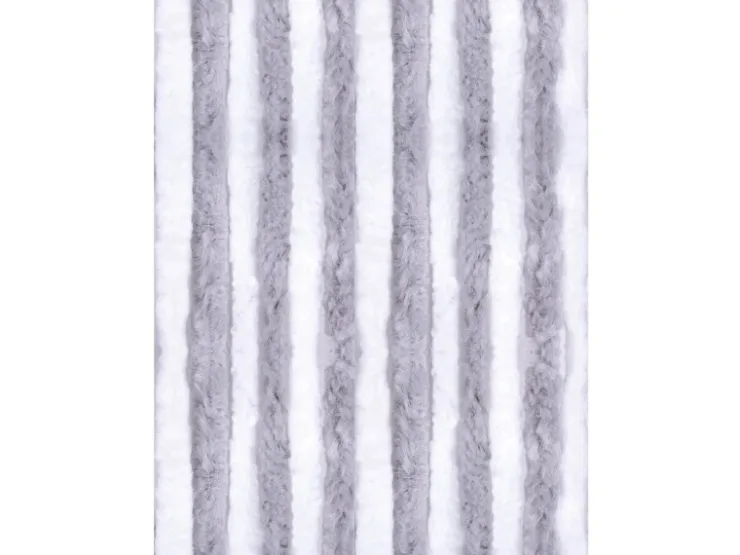 Arsvita Flauschvorhang Flauschgardine Vorhang 100 cm x 220 cm Unistreifen Hellgrau Weiß