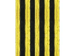 Arsvita Flauschvorhang Flauschgardine Vorhang 120 cm x 200 cm Unistreifen Schwarz Gelb