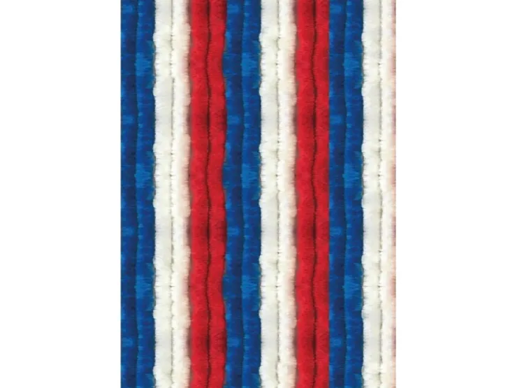 Arsvita Flauschvorhang Flauschgardine Vorhang 140 cm x 220 cm Unistreifen Rot Weiß Blau
