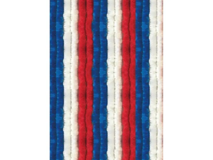 Arsvita Flauschvorhang Flauschgardine Vorhang 120 cm x 200 cm Unistreifen Rot Weiß Blau* Türvorhänge