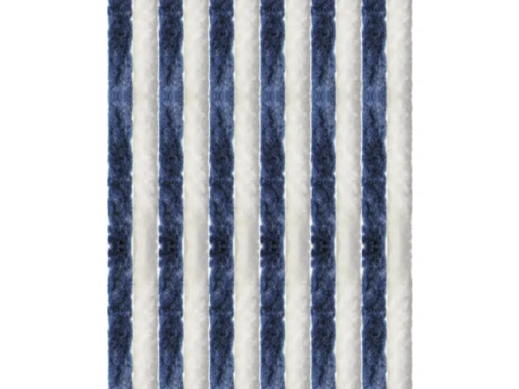 Arsvita Flauschvorhang Flauschgardine Vorhang 90 cm x 220 cm Unistreifen Dunkelblau Weiß* Türvorhänge