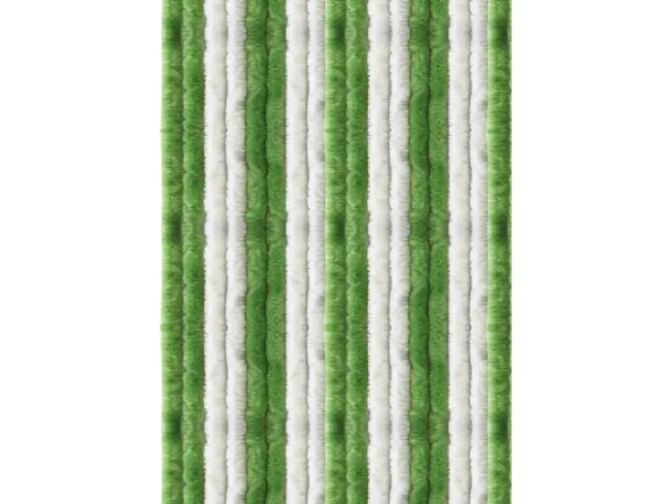 Arsvita Flauschvorhang Flauschgardine Vorhang 140 cm x 200 cm Unistreifen Grün Weiß* Türvorhänge