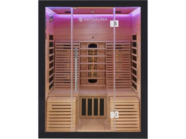 Artsauna Infrarotkabine Helsinki 150 mit Dual Technology Schwarz* Sitzbänke
