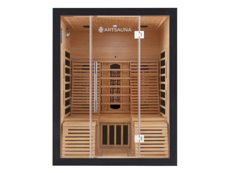 Artsauna Infrarotkabine Helsinki 150 mit Dual Technology Schwarz* Sitzbänke