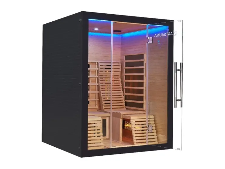 Artsauna Infrarotkabine Helsinki 150 mit Dual Technology Schwarz* Sitzbänke