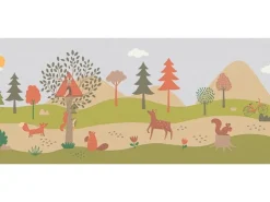 AS-Creation A.S. Création Selbstklebende Bordüre mit Waldtieren in Grün 5 m x 0,18 m