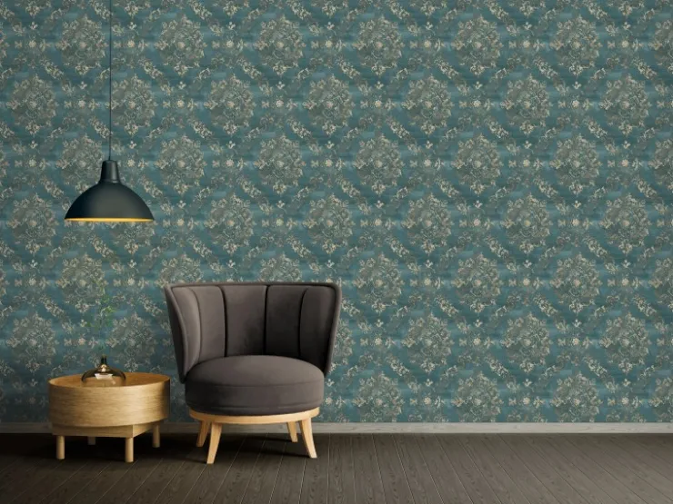 AS-Creation A.S. Création Vliestapete Barock Ornament Grün Blau Vintage FSC®* Dekorative Tapeten