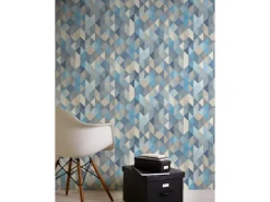 AS-Creation A.S. Création Vliestapete Trendwall Muster Blau-Creme FSC®