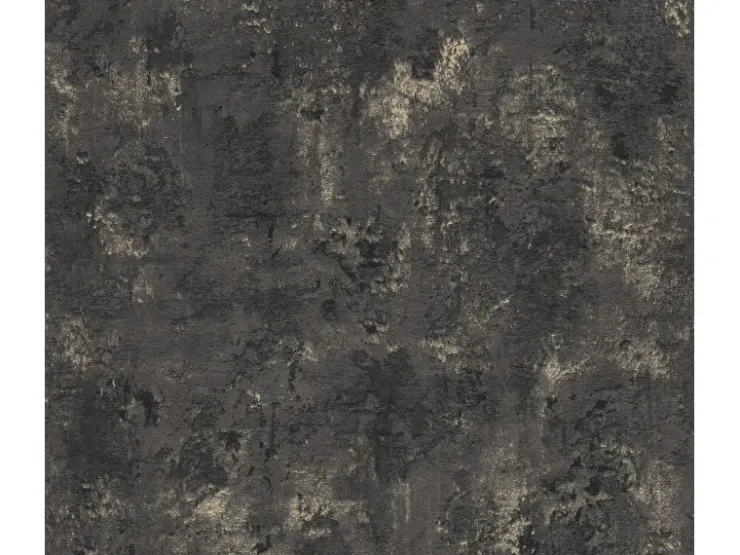 AS-Creation A.S. Création Vliestapete Uni Betonoptik Schwarz Gold* Dekorative Tapeten
