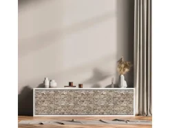 AS-Creation AS Creation Tapete Pop Up Panel Selbstklebend Steine 250 x 52 cm Braun-Grau FSC®* Bordüren