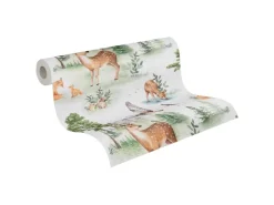 AS-Creation A.S. Creation Vliestapete Waldtiere 10,05 m x 0,53 m Grün-Braun-Beige FSC®