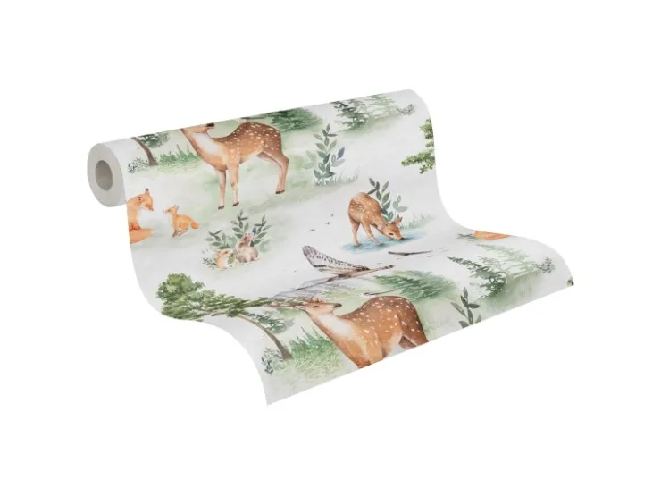 AS-Creation A.S. Creation Vliestapete Waldtiere 10,05 m x 0,53 m Grün-Braun-Beige FSC®