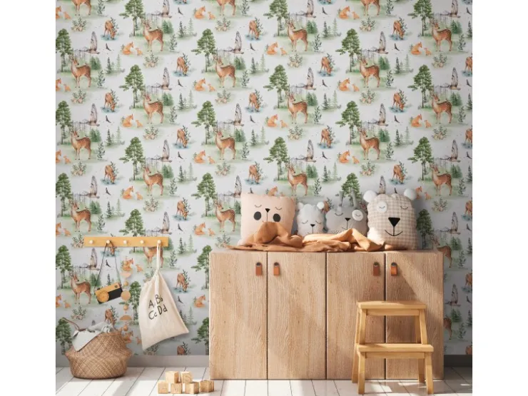 AS-Creation A.S. Creation Vliestapete Waldtiere 10,05 m x 0,53 m Grün-Braun-Beige FSC®