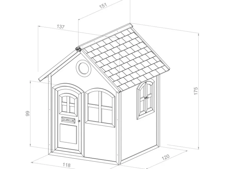 AXI Julia Spielhaus Braun - Weiß 151 x 137 x 175 cm* Weißlacke