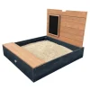 AXI Sandkasten Mandy Stauraum und Deckel Anthr. Braun 90 cm x 74 cm x 100 cm* Sitzbänke