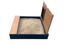 AXI Sandkasten Mandy Stauraum und Deckel Anthr. Braun 90 cm x 74 cm x 100 cm* Sitzbänke