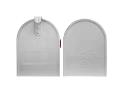 Banjado Amerikanischer Briefkasten Weiß 48x22x16cm US Mailbox Letterbox Postkasten Stahl Pulverbeschichtet Motiv Tapete Beige