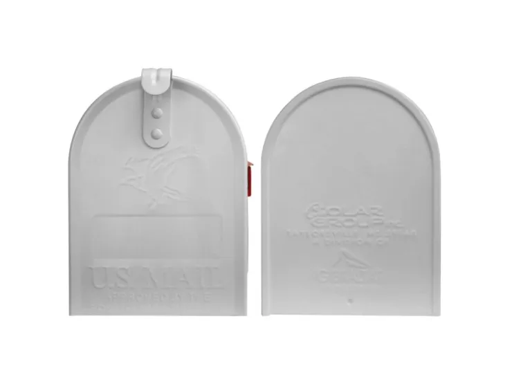 Banjado Amerikanischer Briefkasten Weiß 48x22x16cm US Mailbox Letterbox Postkasten Stahl Pulverbeschichtet Motiv Tapete Beige
