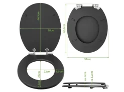 Banjado Anthrazit Toilettendeckel Mit Absenkautomatik WC-Sitz Soft Close Hygienischer Klodeckel MDF Mit Motiv Tapete Beige* Tapezierzubehör