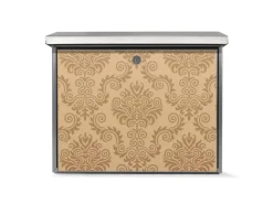 Banjado Briefkasten Edelstahl 38.5x31.5x12cm Ohne Zeitungsfach Inkl. Montagematerial Motiv Tapete Beige