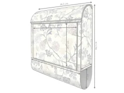 Banjado Design Briefkasten Schwarz Pulverbeschichtet 39x47x14cm 2 Schlüssel Mit Zeitungsfach Motiv Florale Tapete* Tapezierzubehör